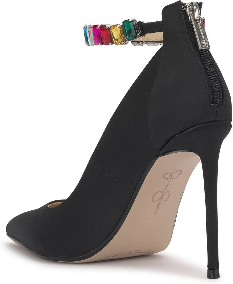 Jessica Simpson Women's Samiyah Embellished Ankle Strap Stiletto Pump