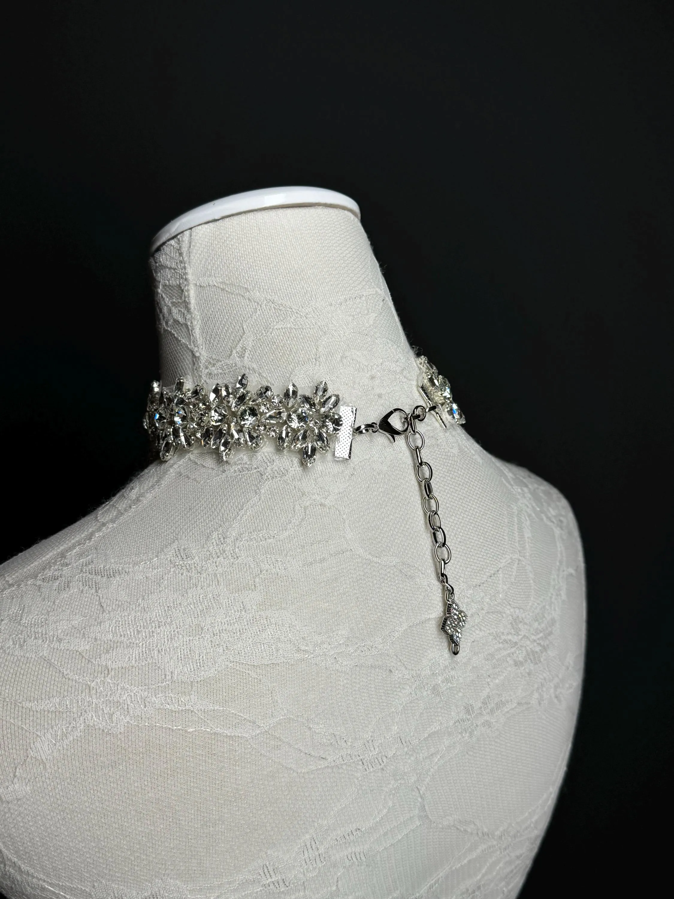 Jewel Choker, Choker Necklace, Bridal, Weddings Rhinestone choker, Handmade, Classic Choker, Stunning, Exclusive FAN Design