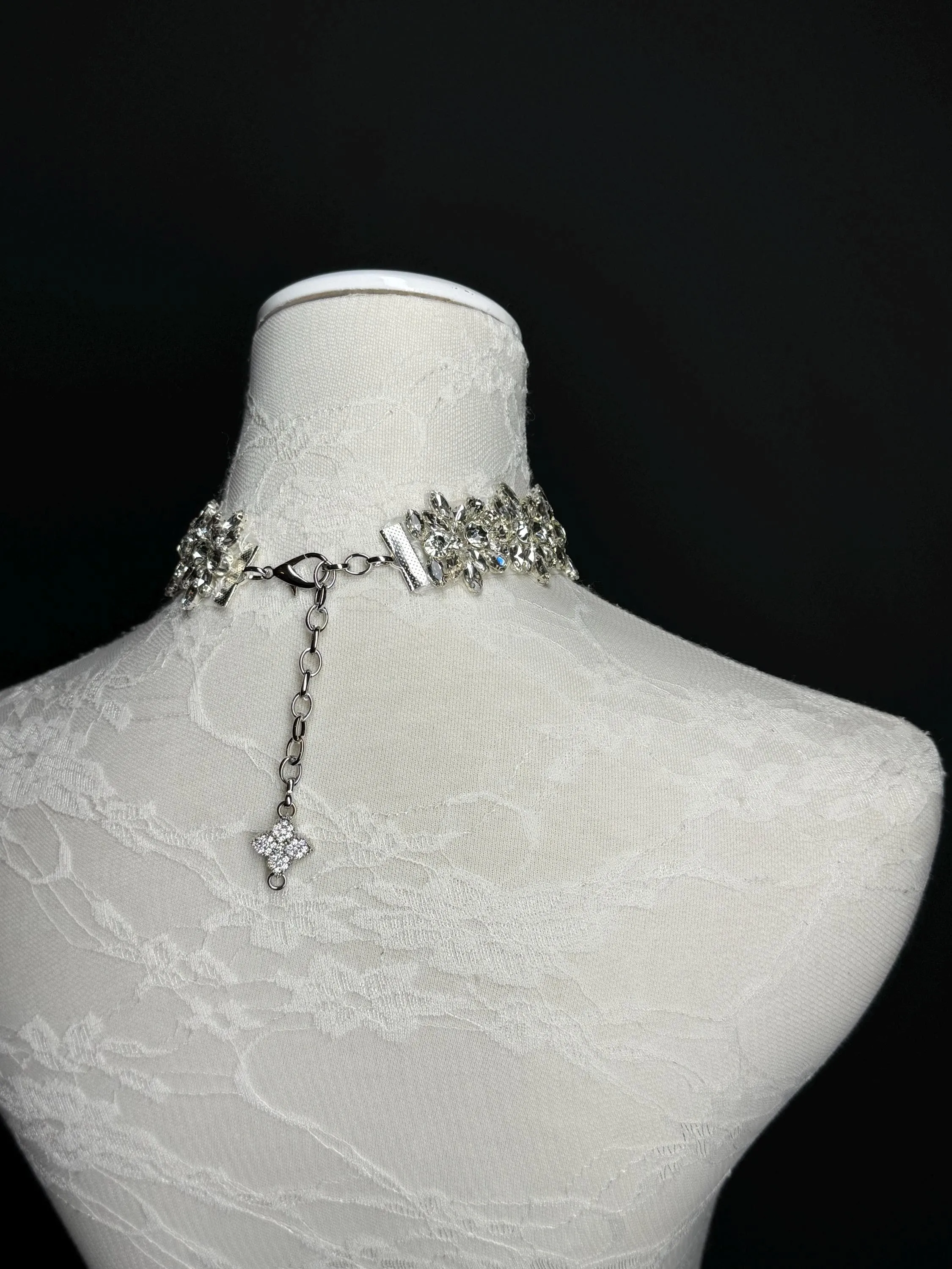Jewel Choker, Choker Necklace, Bridal, Weddings Rhinestone choker, Handmade, Classic Choker, Stunning, Exclusive FAN Design