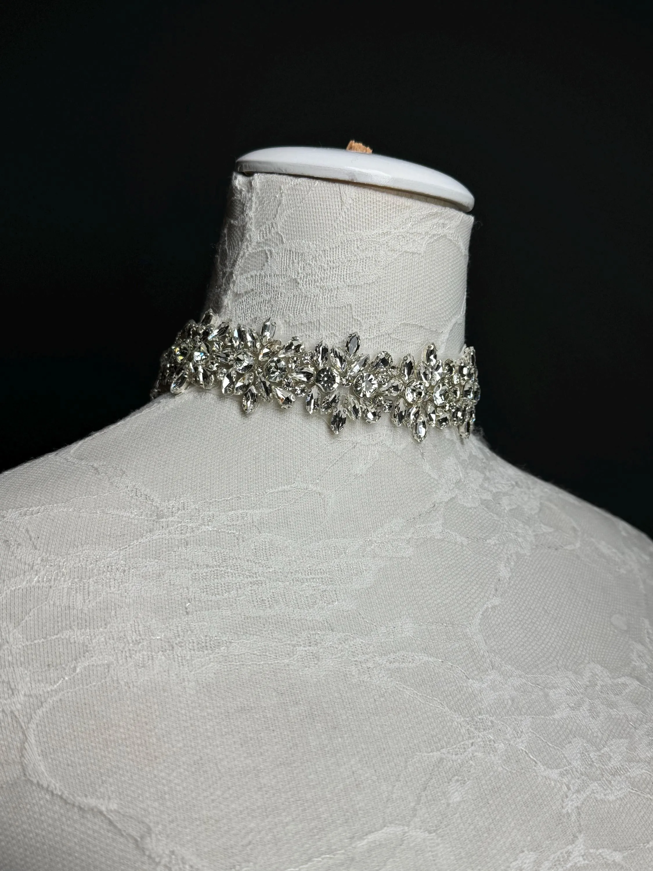 Jewel Choker, Choker Necklace, Bridal, Weddings Rhinestone choker, Handmade, Classic Choker, Stunning, Exclusive FAN Design