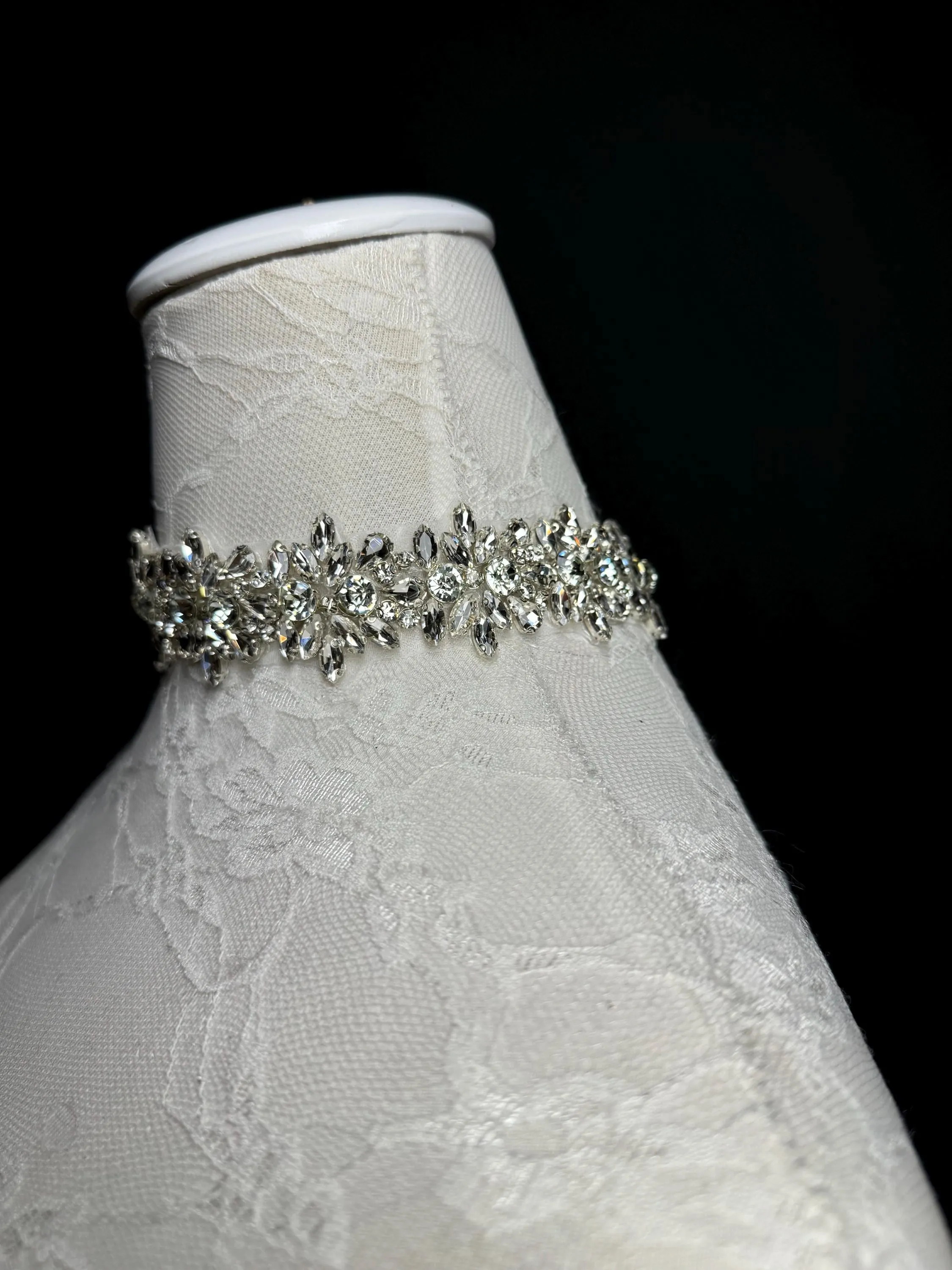 Jewel Choker, Choker Necklace, Bridal, Weddings Rhinestone choker, Handmade, Classic Choker, Stunning, Exclusive FAN Design