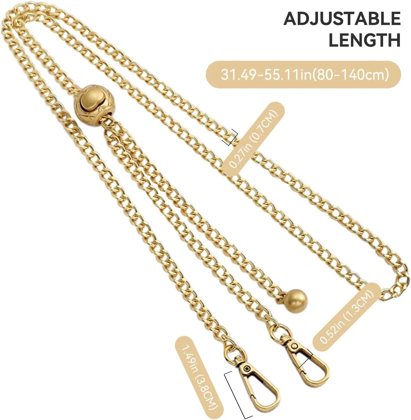 Jiesinlov Purse Chain Adjustable Shoulder Strap with Small Metal Ball Replacement Transformation Crossbody Handbag
