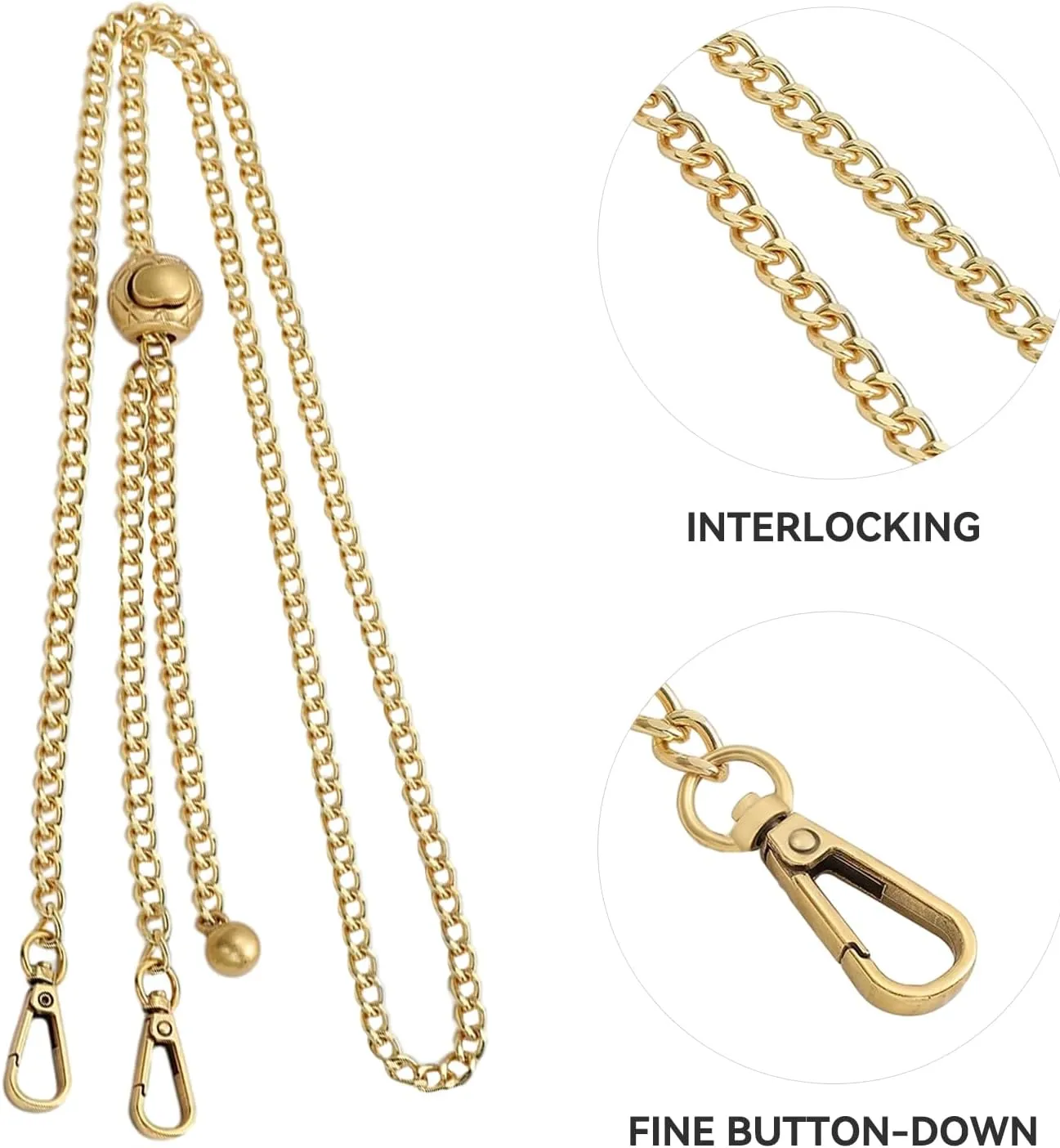 Jiesinlov Purse Chain Adjustable Shoulder Strap with Small Metal Ball Replacement Transformation Crossbody Handbag