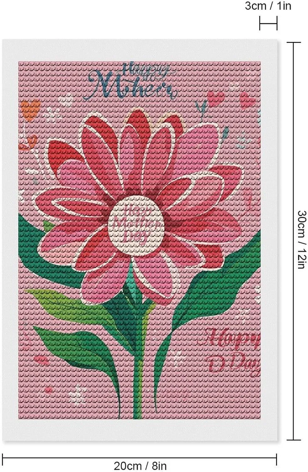JKLQWH Diamond Painting Kits for Beginners Diamond Art Kits for Adults 5D DIY Full Drill Diamonds Dots Paintings Happy Mother Day Paint by Diamonds Gem Art Painting Kit for Wall Decor 8"x12"