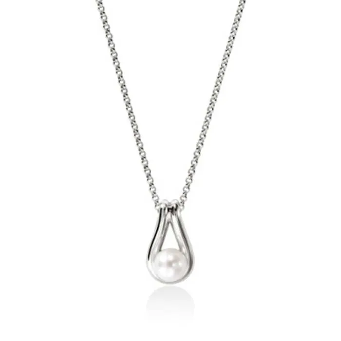 John Hardy Surf Cultured Pearl Pendant Necklace in Sterling Silver