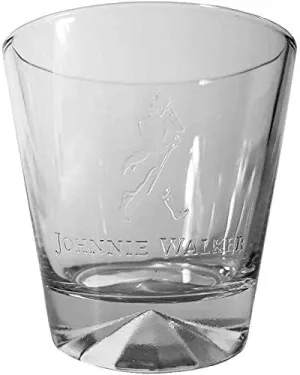 Johnny Walker Diamond Base Rocks Glass - 2020 Edition - 3D Embossed Raised Logo