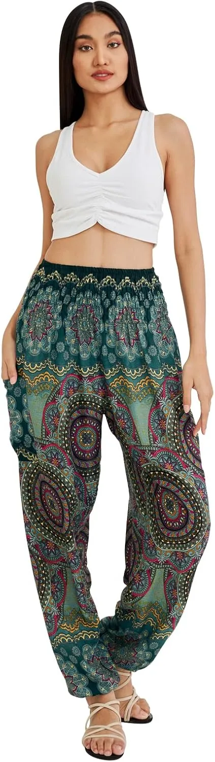 Joob Joob Boho Pants for Women - Hippie Harem Pants Women - Womens Yoga Pants – Comfy Bohemian Flowy Hippie Clothes