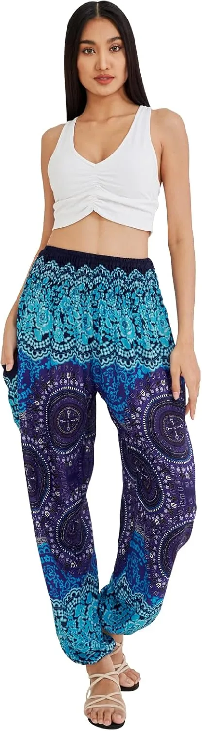 Joob Joob Boho Pants for Women - Hippie Harem Pants Women - Womens Yoga Pants – Comfy Bohemian Flowy Hippie Clothes