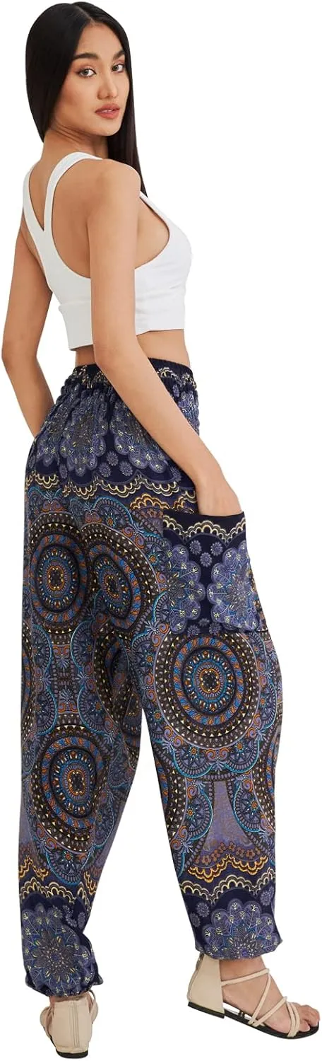 Joob Joob Boho Pants for Women - Hippie Harem Pants Women - Womens Yoga Pants – Comfy Bohemian Flowy Hippie Clothes