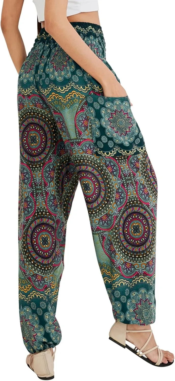 Joob Joob Boho Pants for Women - Hippie Harem Pants Women - Womens Yoga Pants – Comfy Bohemian Flowy Hippie Clothes