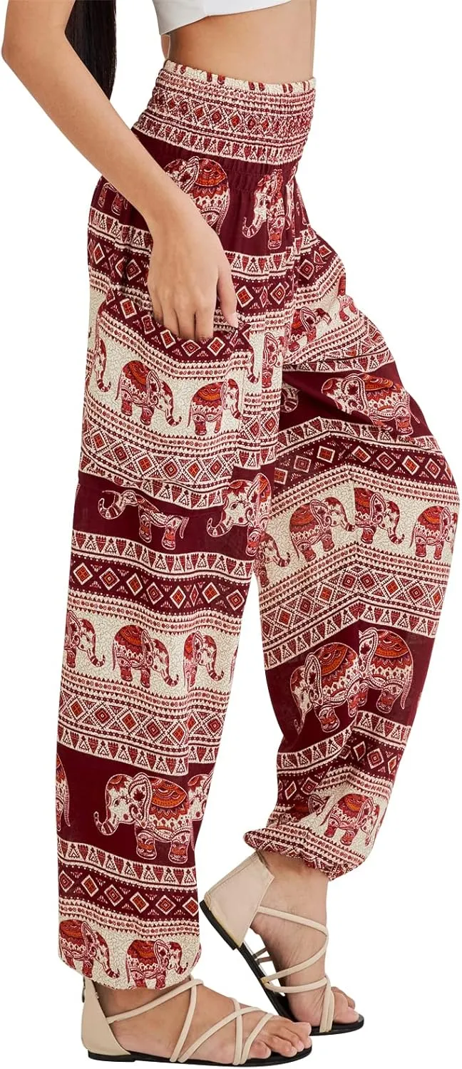 Joob Joob Boho Pants for Women - Hippie Harem Pants Women - Womens Yoga Pants – Comfy Bohemian Flowy Hippie Clothes