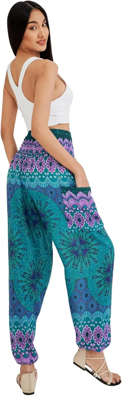 Joob Joob Boho Pants for Women - Hippie Harem Pants Women - Womens Yoga Pants – Comfy Bohemian Flowy Hippie Clothes