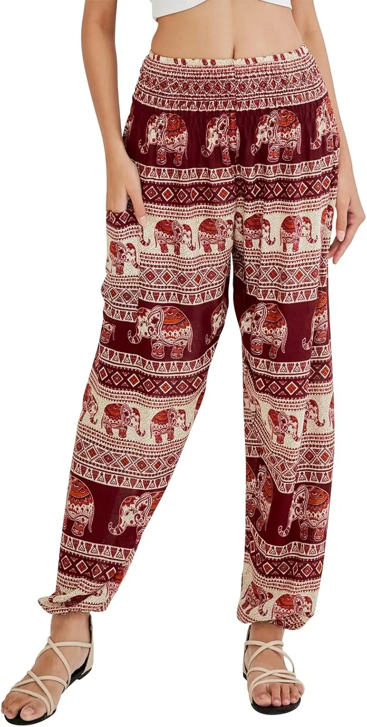 Joob Joob Boho Pants for Women - Hippie Harem Pants Women - Womens Yoga Pants – Comfy Bohemian Flowy Hippie Clothes