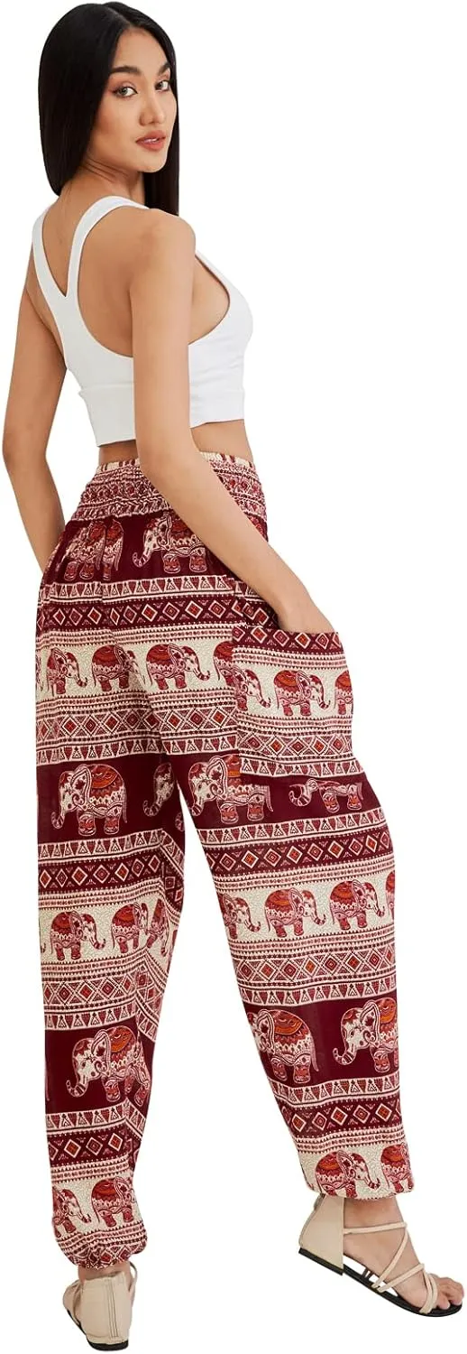 Joob Joob Boho Pants for Women - Hippie Harem Pants Women - Womens Yoga Pants – Comfy Bohemian Flowy Hippie Clothes