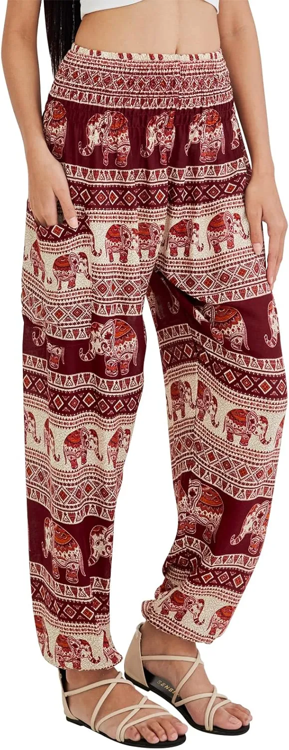 Joob Joob Boho Pants for Women - Hippie Harem Pants Women - Womens Yoga Pants – Comfy Bohemian Flowy Hippie Clothes
