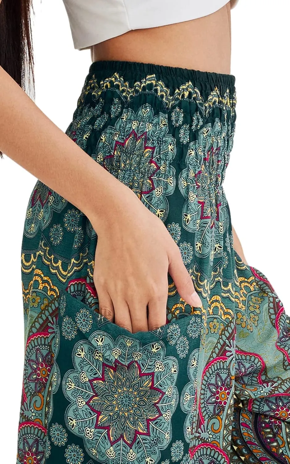 Joob Joob Boho Pants for Women - Hippie Harem Pants Women - Womens Yoga Pants – Comfy Bohemian Flowy Hippie Clothes