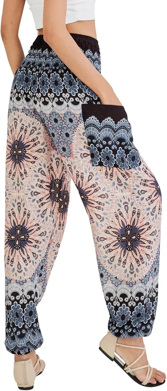 Joob Joob Boho Pants for Women - Hippie Harem Pants Women - Womens Yoga Pants – Comfy Bohemian Flowy Hippie Clothes