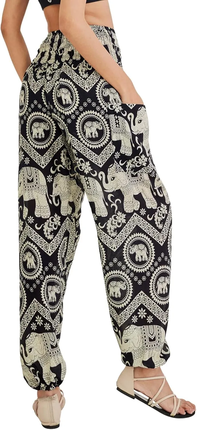 Joob Joob Boho Pants for Women - Hippie Harem Pants Women - Womens Yoga Pants – Comfy Bohemian Flowy Hippie Clothes