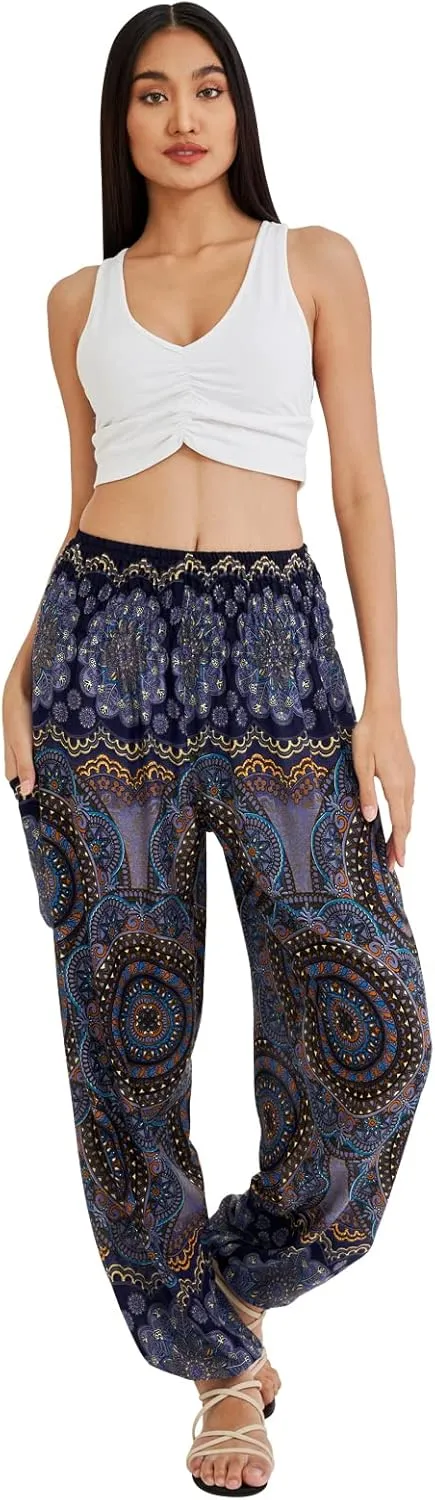 Joob Joob Boho Pants for Women - Hippie Harem Pants Women - Womens Yoga Pants – Comfy Bohemian Flowy Hippie Clothes