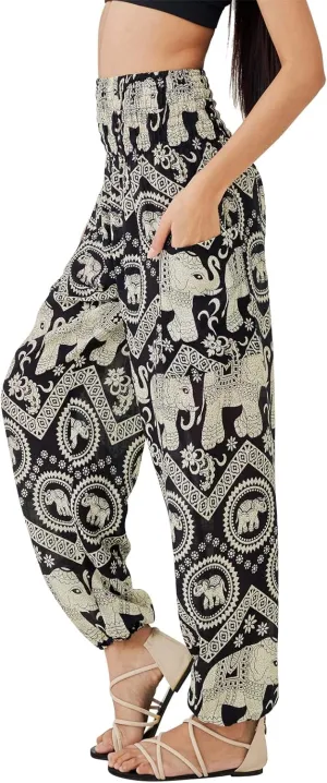 Joob Joob Boho Pants for Women - Hippie Harem Pants Women - Womens Yoga Pants – Comfy Bohemian Flowy Hippie Clothes