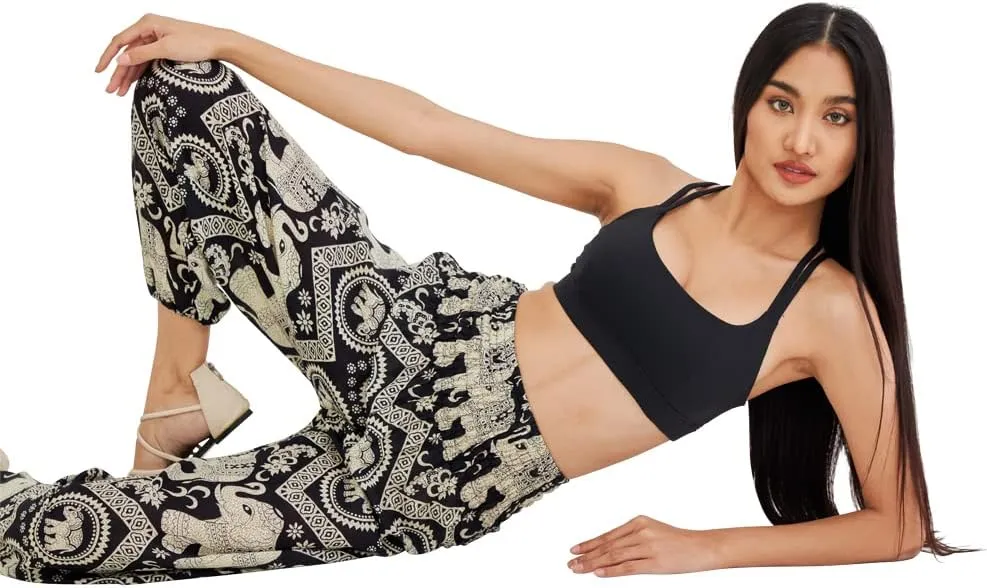 Joob Joob Boho Pants for Women - Hippie Harem Pants Women - Womens Yoga Pants – Comfy Bohemian Flowy Hippie Clothes