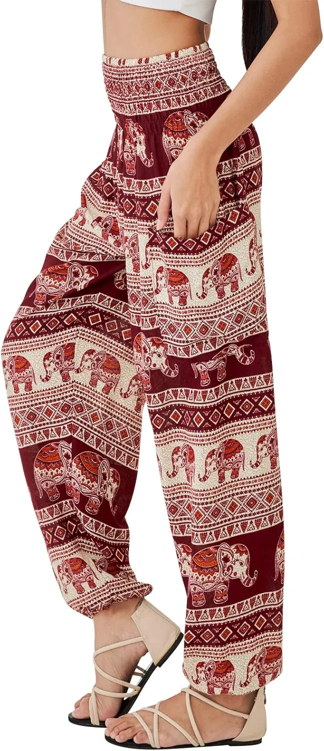 Joob Joob Boho Pants for Women - Hippie Harem Pants Women - Womens Yoga Pants – Comfy Bohemian Flowy Hippie Clothes