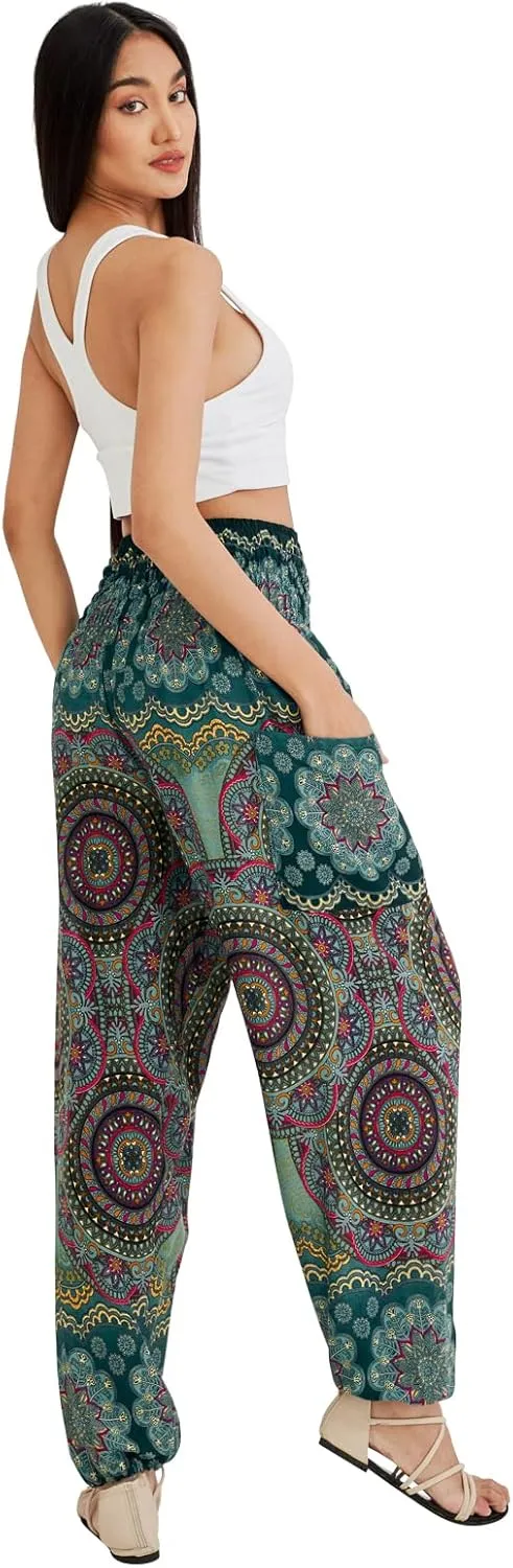 Joob Joob Boho Pants for Women - Hippie Harem Pants Women - Womens Yoga Pants – Comfy Bohemian Flowy Hippie Clothes