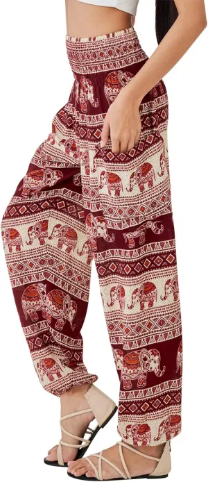 Joob Joob Boho Pants for Women - Hippie Harem Pants Women - Womens Yoga Pants – Comfy Bohemian Flowy Hippie Clothes