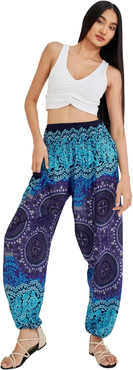 Joob Joob Boho Pants for Women - Hippie Harem Pants Women - Womens Yoga Pants – Comfy Bohemian Flowy Hippie Clothes