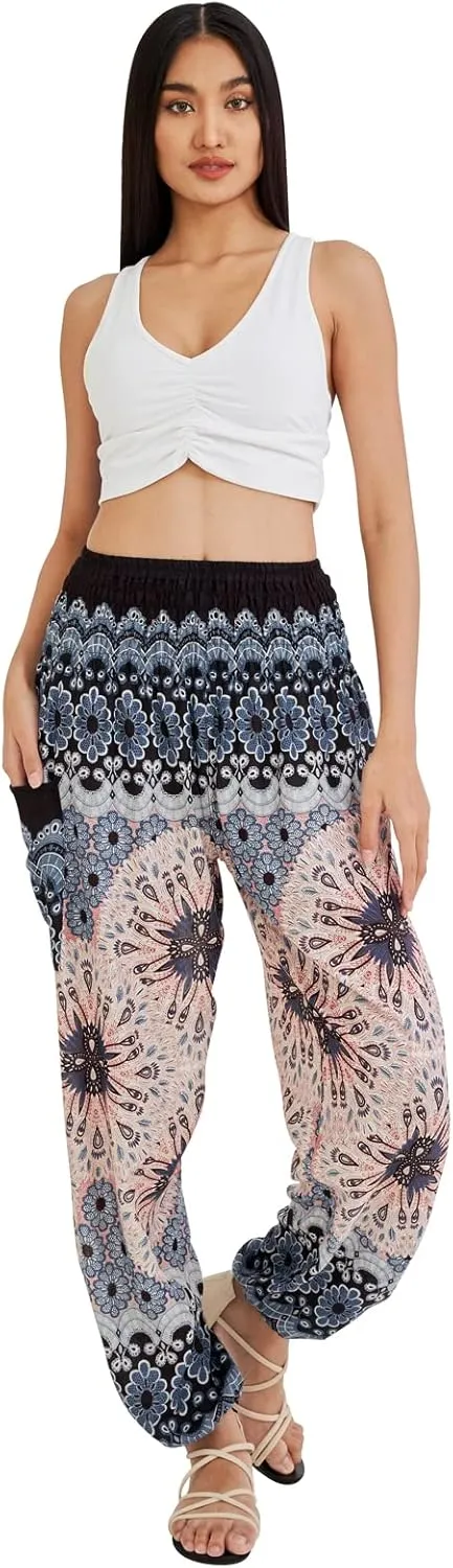 Joob Joob Boho Pants for Women - Hippie Harem Pants Women - Womens Yoga Pants – Comfy Bohemian Flowy Hippie Clothes
