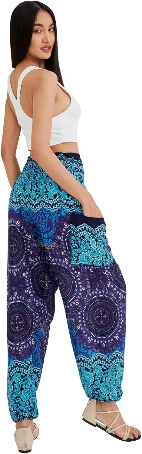 Joob Joob Boho Pants for Women - Hippie Harem Pants Women - Womens Yoga Pants – Comfy Bohemian Flowy Hippie Clothes