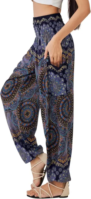 Joob Joob Boho Pants for Women - Hippie Harem Pants Women - Womens Yoga Pants – Comfy Bohemian Flowy Hippie Clothes