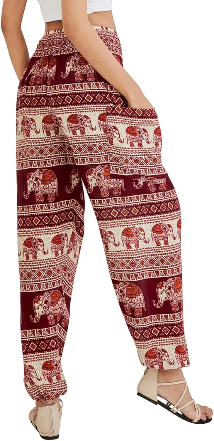 Joob Joob Boho Pants for Women - Hippie Harem Pants Women - Womens Yoga Pants – Comfy Bohemian Flowy Hippie Clothes