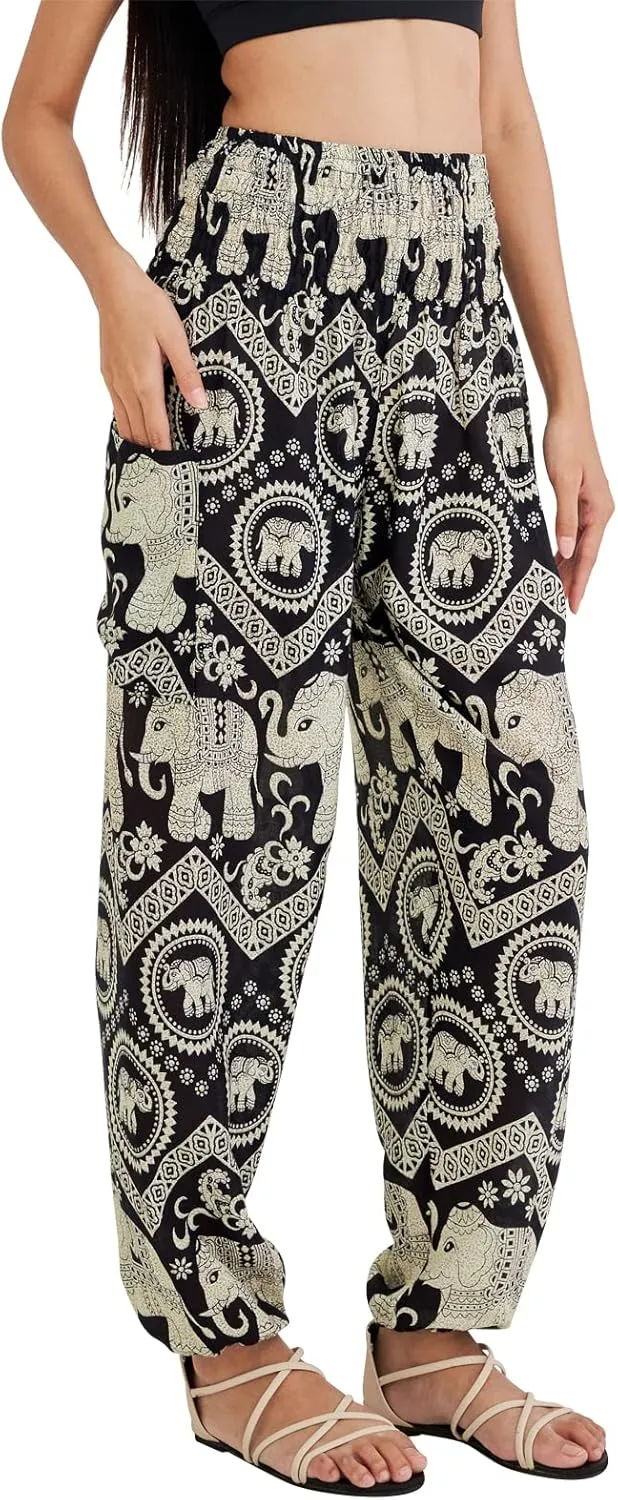 Joob Joob Boho Pants for Women - Hippie Harem Pants Women - Womens Yoga Pants – Comfy Bohemian Flowy Hippie Clothes