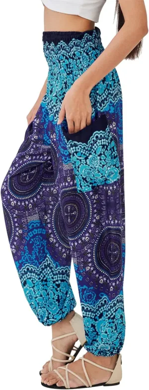 Joob Joob Boho Pants for Women - Hippie Harem Pants Women - Womens Yoga Pants – Comfy Bohemian Flowy Hippie Clothes