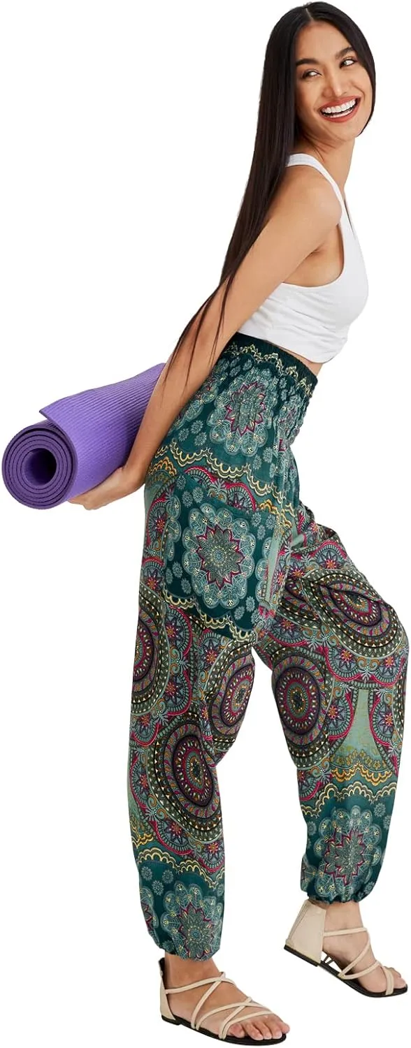 Joob Joob Boho Pants for Women - Hippie Harem Pants Women - Womens Yoga Pants – Comfy Bohemian Flowy Hippie Clothes