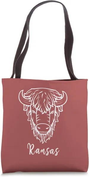 Kansas Bison Prairie Buffalo Shaggy Whimsy Midwest Plains Tote Bag
