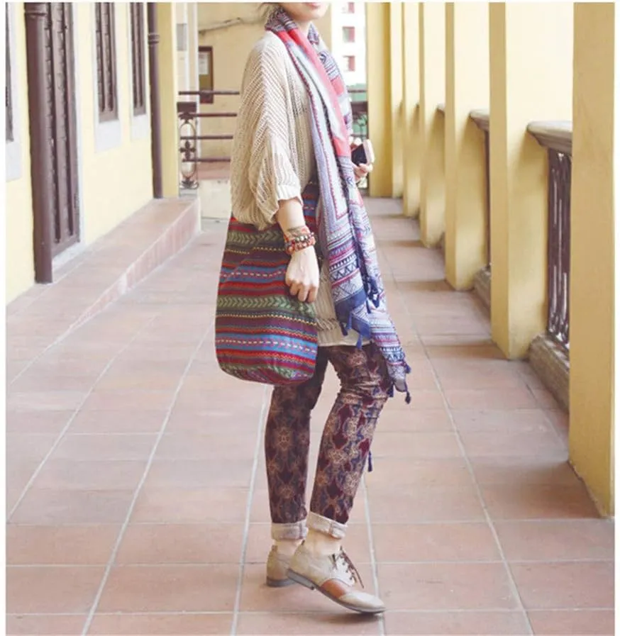 KARRESLY Bohemian Cotton Hippie Crossbody Bag Hobo Sling Bag Handmade Messenger Shoulder Bags