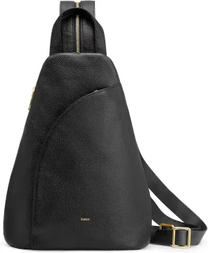 Kattee Sling Bag for Women Crossbody Fanny Packs Chest Bag Top Grain Leather Daypack Backpack RFID Blocking Travel