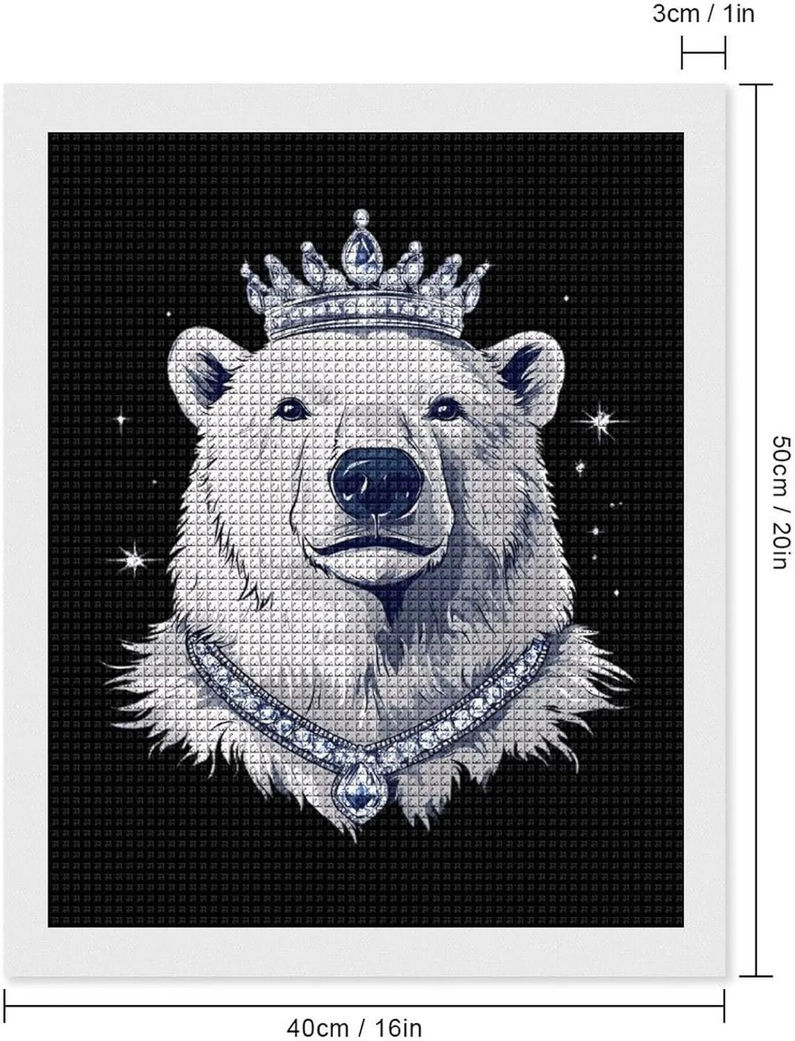King of Arctic Bear Square Diamond Art Painting Kits DIY Full Drill Rhinestone Pictures for Adults Sewing Crafts Wall Decor 16"x20"
