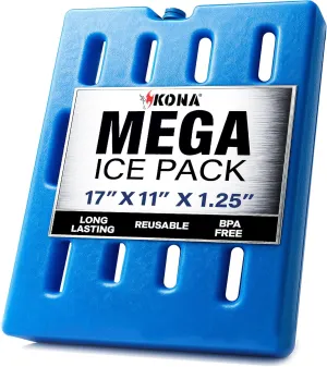 Kona Mega Ice Packs Cooler XXL Size - Long Lasting Reusable Freezer Packs - Alternative to Dry Ice Packs for Cooler Ice Packs - Perfect for Delivery, Catering, Camping, and Travel