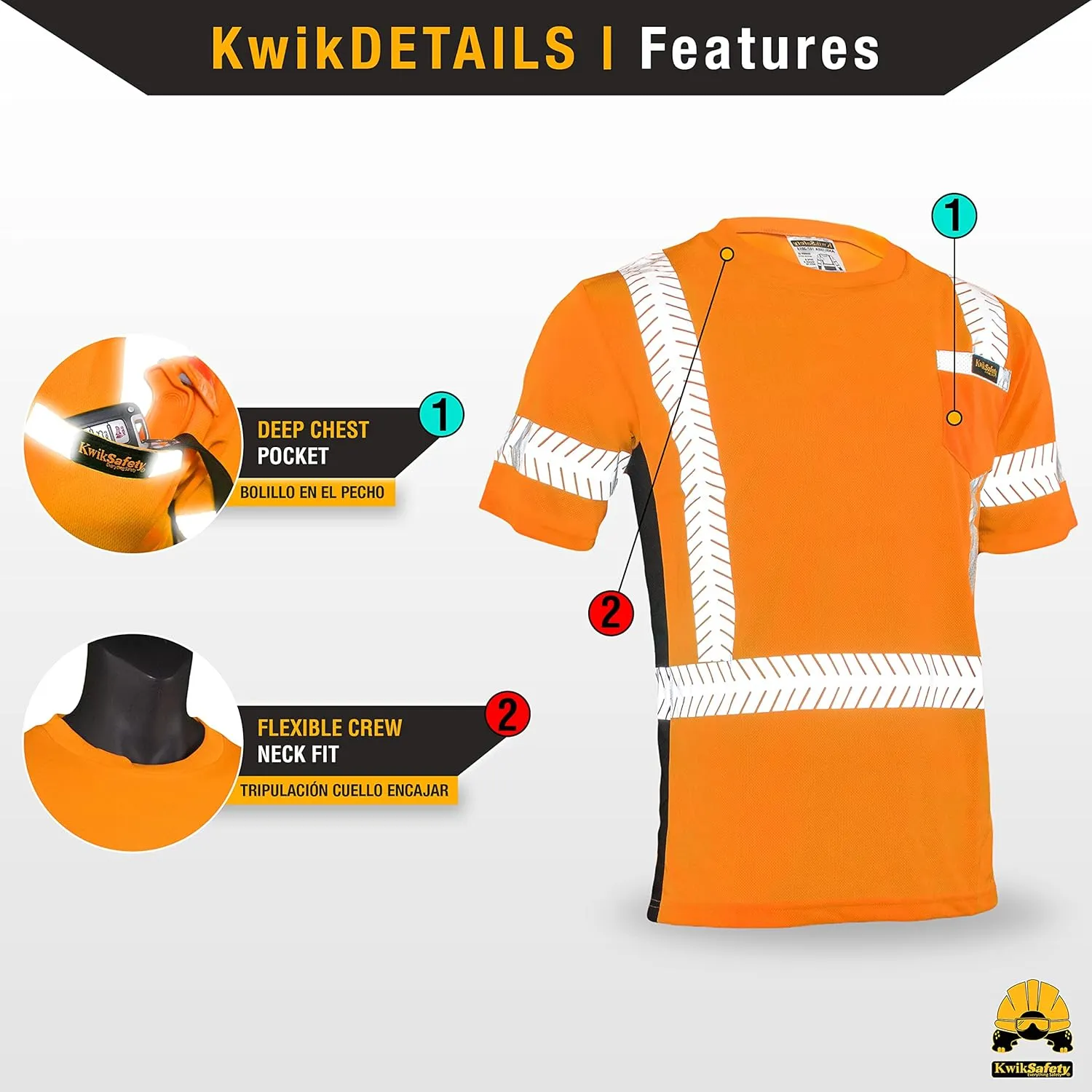 KwikSafety - Charlotte, NC - Renaissance Man Short Sleeve Safety Shirt [Reflective Fishbone Tape] Class 2 ANSI OSHA