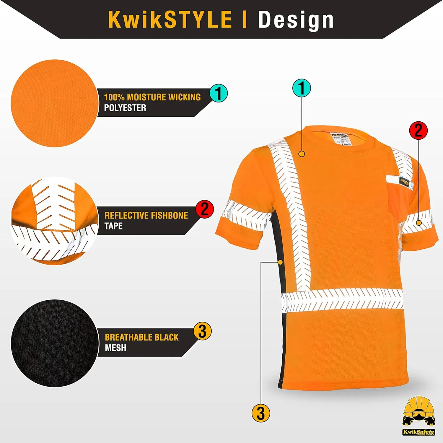 KwikSafety - Charlotte, NC - Renaissance Man Short Sleeve Safety Shirt [Reflective Fishbone Tape] Class 2 ANSI OSHA