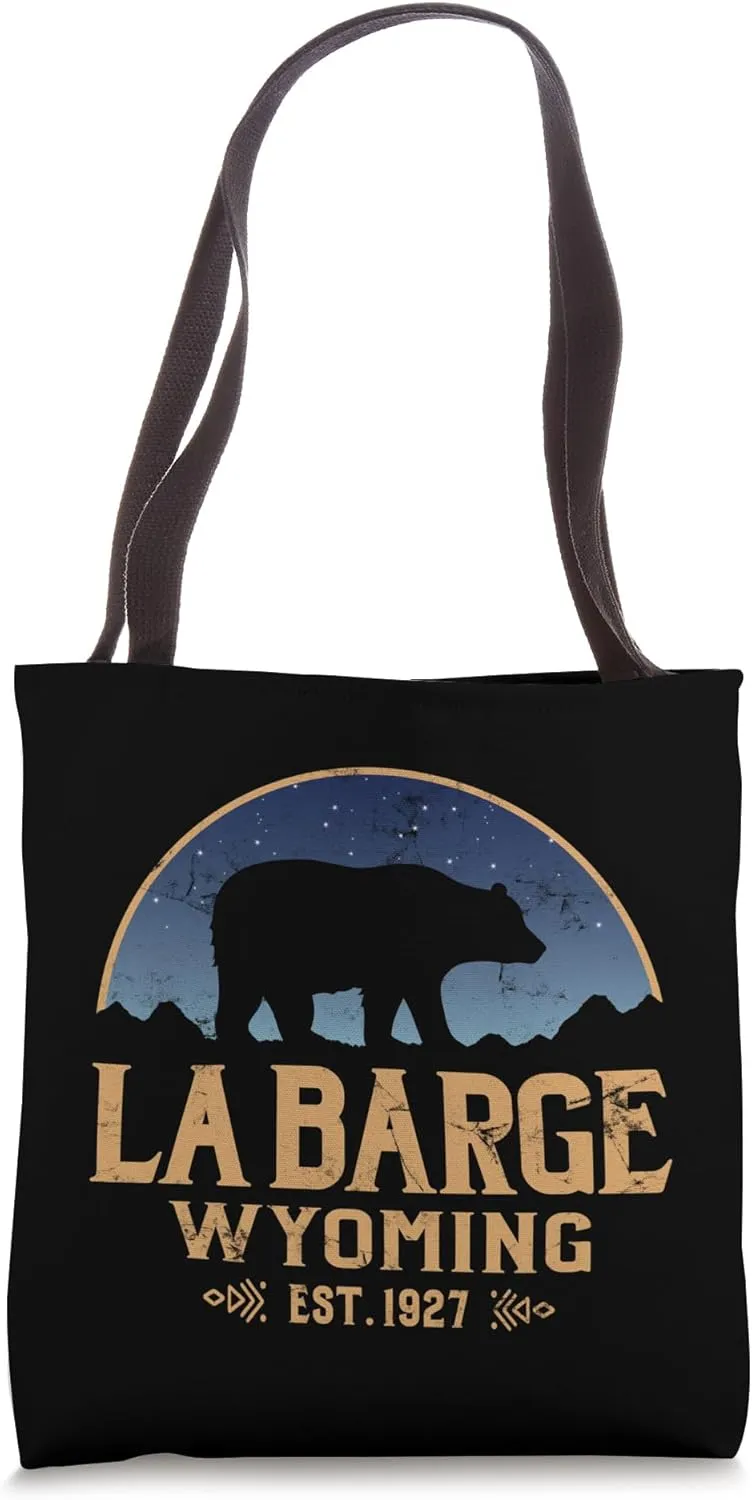 La Barge Wyoming WY Bear Wildlife & Mountains Tote Bag