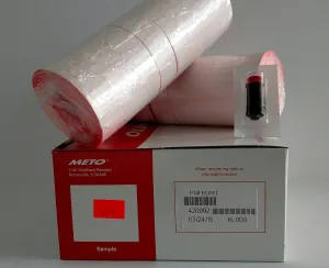 Labels (Fluro Red) to Suit 6 or 8 Band Pricegun