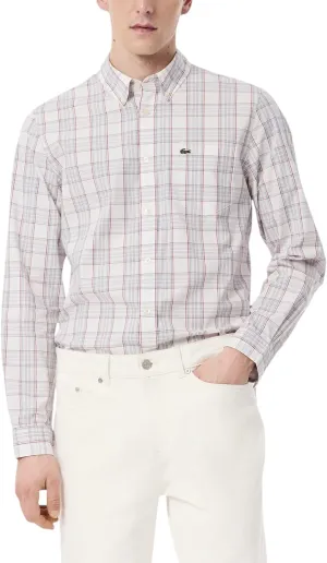 Lacoste Men's Check Print Stretch Shirt