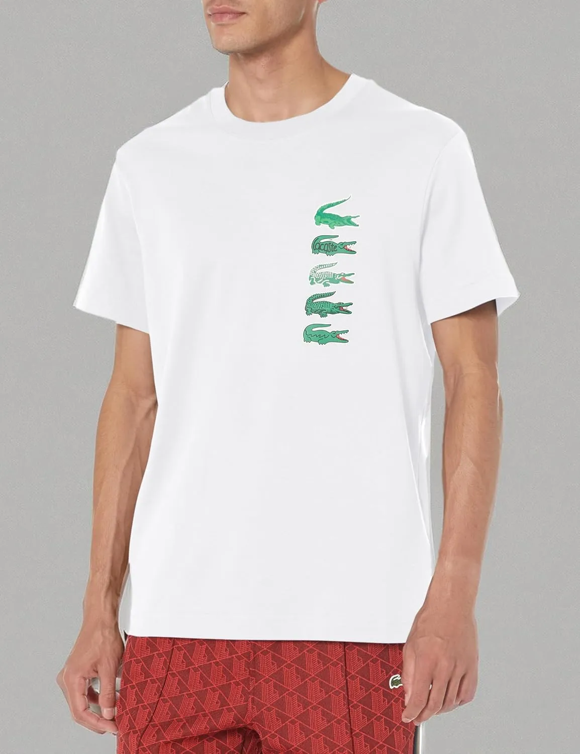 Lacoste Men's Crew Neck Short Sleeve Regular Fit Graphic T-Shirt