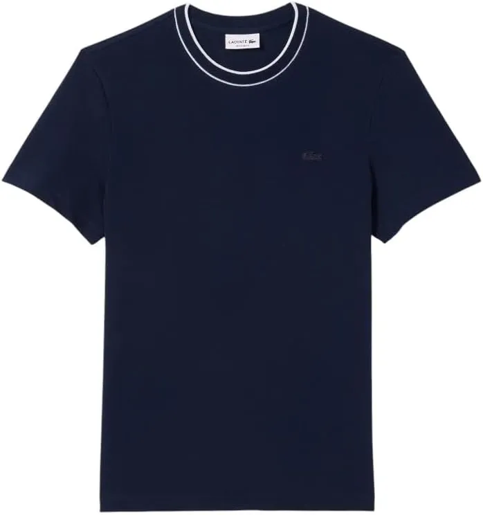 Lacoste Men's Piqué Stripe Collar T-Shirt