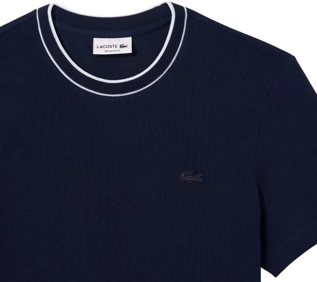 Lacoste Men's Piqué Stripe Collar T-Shirt