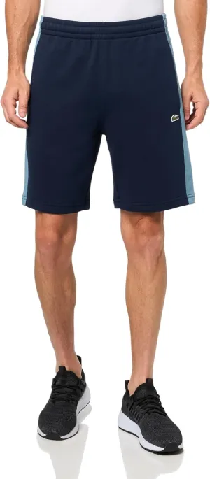 Lacoste Men's Regular Fit Colorblock Shorts, Navy Blue, Dark Blue, & Light Blue, Medium